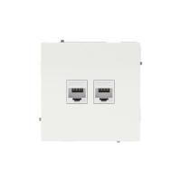 Розетка компьютерная 2-м KANT RJ45 кат.6A без шторки бел. магнолия DKC 7000674