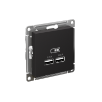 Розетка USB AtlasDesign тип A+A 5В 1х2.1А 2х1.05А механизм карбон SE ATN001033
