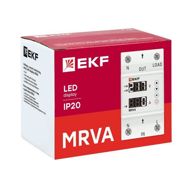 Реле напряжения и тока с дисплеем MRVA 63А PROxima EKF MRVA-63A