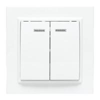 Выключатель 2-кл. СП Минск 10А IP20 с индикатором бел. Basic EKF ERV10-123-10