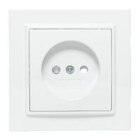 Розетка 1-м СП Минск 10А IP20 без заземл. защ. шторки бел. Basic EKF ERR10-022-100