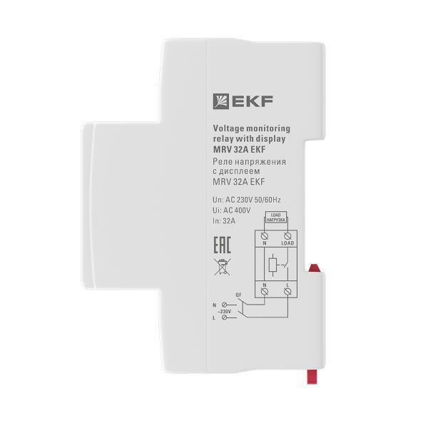 Реле напряжения с дисплеем MRV 32А PROxima EKF MRV-32A