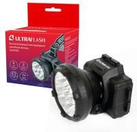 Фонарь аккумуляторный налобный LED5363 9LED 2 режима 220В пластик. черн. (бокс) Ultraflash 11257