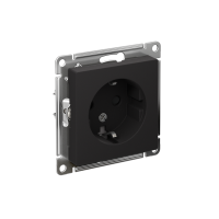 Розетка 1-м СП AtlasDesign 16А IP20 с заземл. защ. шторки механизм карбон SE ATN001045