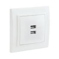 Розетка USB 2-м СП Минск 2.1А бел. EKF ERR-2USB-100
