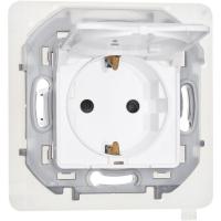 Розетка 1-м СП Inspiria 16А IP44 250В 2P+E защ. шторки с крышкой немецк. стандарт механизм бел. IEK 673740