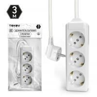 Удлинитель 3х3м с заземл. 10А 3х1.5 TOKOV ELECTRIC TKL-C01-BU3-3-1.5-Z