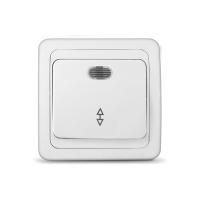 Переключатель проходной 1-кл. СП Валери 10А IP20 с подсветкой бел. UNIVersal В0125