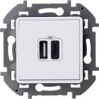 Устройство зарядное Inspiria с 2-мя USB разьемами A и C 240В/5В 3000мА бел. IEK 673760