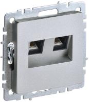 Розетка компьютерная двойн. СП RJ45 кат.5E BRITE РК10-2-БрА механизм алюм. IEK BR-K20-1-K47