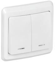 Выключатель 2-кл. СП Вега 10А IP20 ВС10-2-1-ВБ с индикацией бел. GENERICA EVV21-K01-10-DM