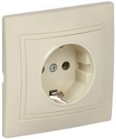 Розетка 1-м СП Кварта РС10-3-ККм 16А IP20 с заземл. без защ. шторок крем. GENERICA ERK14-K33-16-DM