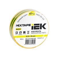 Изолента ПВХ 0.13х15мм (рул.10м) желт./зел. IEK UIZ-13-10-10M-K52