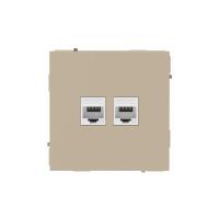 Розетка компьютерная 2-м KANT RJ45 кат.6A без шторки ванильн. марципан DKC 7015674