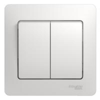 Выключатель 2-кл. СП Glossa 10А IP20 (сх. 5) 10AX в сборе бел. SE GSL000152