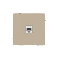 Розетка компьютерная 1-м KANT RJ45 кат.5E без шторки ванильн. марципан DKC 7015663