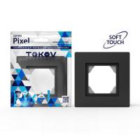 Рамка 1-м Pixel IP44 карбон TOKOV ELECTRIC TKE-PX-RM1-C14-IP44