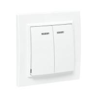 Выключатель 2-кл. СП Минск 10А IP20 с индикатором бел. Basic EKF ERV10-123-10