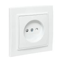 Розетка 1-м СП Минск 10А IP20 без заземл. защ. шторки бел. Basic EKF ERR10-022-100