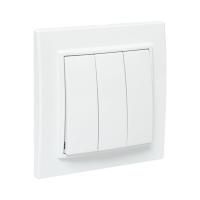 Выключатель 3-кл. СП Минск 10А IP20 бел. Basic EKF ERV10-024-10