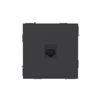 Розетка компьютерная 1-м KANT RJ45 кат.5E без шторки черн. уголь DKC 7012663