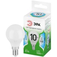 Лампа светодиодная GREEN LINE P45-10W-840-E14 GL 10Вт шар 4000К яркий свет бел. E14 Эра Б0067021