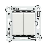 Выключатель 2-кл. 2мод. СП Avanti "Белое облако" 16А IP20 бел. DKC 4400104