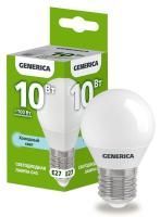 Лампа светодиодная G45 10Вт шар 6500К E27 230В GENERICA LL-G45-10-230-65-E27-G