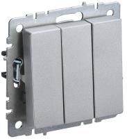 Выключатель 3-кл. СП BRITE ВС10-3-0-БрА 10А механизм алюм. IEK BR-V30-0-10-K47