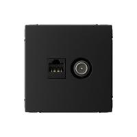 Розетка компьютерная + телевизионная 2-м СП ArtGallery RJ45 кат.5E + TV механизм карбон SE GAL001089