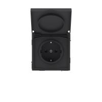 Розетка силовая KANT IP44 2P+E защ. шторки с крышкой черн. уголь DKC 7012013