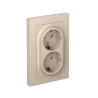 Розетка 2-м. AtlasDesign 16А с заземл. в сборе песочн. SE ATN001224