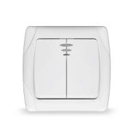Выключатель 2-кл. СП Маргарита 10А IP20 с подсветкой бел. UNIVersal М0123