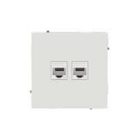 Розетка компьютерная 2-м KANT RJ45 кат.6A без шторки бел. песок DKC 7010674