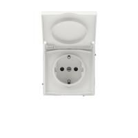 Розетка силовая KANT IP44 2P+E защ. шторки с крышкой бел. песок DKC 7010013