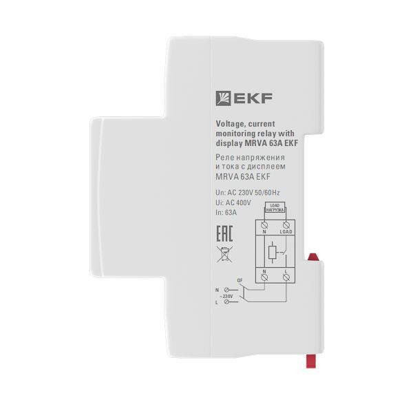 Реле напряжения и тока с дисплеем MRVA 63А PROxima EKF MRVA-63A