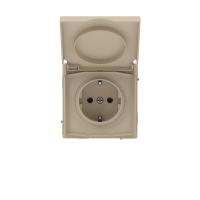 Розетка силовая KANT IP44 2P+E защ. шторки с крышкой ванильн. марципан DKC 7015013