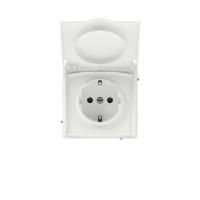 Розетка силовая KANT IP44 2P+E защ. шторки с крышкой бел. магнолия DKC 7000013