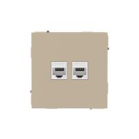 Розетка компьютерная 2-м KANT RJ45 кат.5E без шторки ванильн. марципан DKC 7015664
