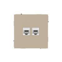 Розетка компьютерная 2-м KANT RJ45 кат.6A без шторки ванильн. марципан DKC 7015674
