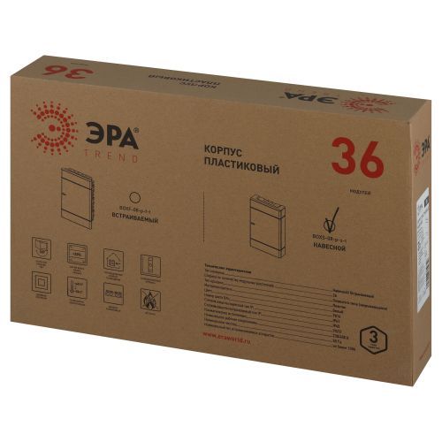 Щит распределительный навесной ЩРН-П-36 Trend BOXS-36-p-s-t IP41 ЭРА Б0052642