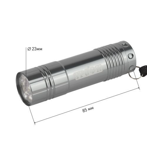 Фонарь ручной TM9 9LED алюм. элементы питания 3хAAA (не в компл.) (картон. упак.) Трофи Б0002225