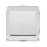 Выключатель 2-кл. ОП Клио 10А IP44 бел. UNIVersal К2223