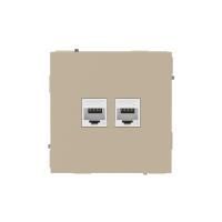 Розетка компьютерная 2-м KANT RJ45 кат.5E без шторки ванильн. марципан DKC 7015664