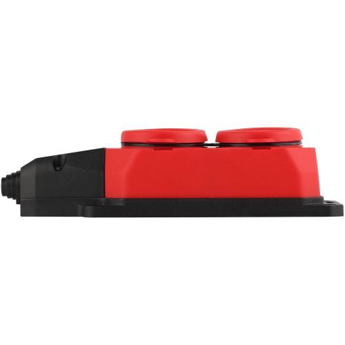 Колодка удлинителя 2-м с заземл. 16А IP44 K-2e-RED-IP44 каучук красн. Эра Б0044551