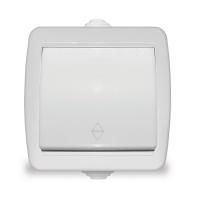Переключатель проходной 1-кл. ОП Клио 10А IP44 бел. UNIVersal К2230