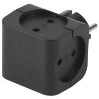 Разветвитель 4-м без заземл. 16А IP20 SP-4-B черн. Эра Б0008207