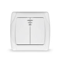 Выключатель 2-кл. СП Маргарита 10А IP20 с подсветкой бел. UNIVersal М0123