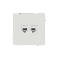 Розетка компьютерная 2-м KANT RJ45 кат.5E без шторки бел. песок DKC 7010664