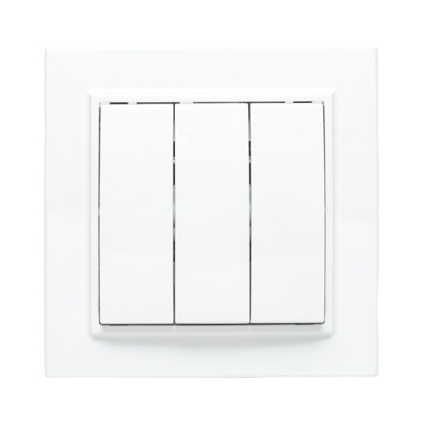 Выключатель 3-кл. СП Минск 10А IP20 бел. Basic EKF ERV10-024-10